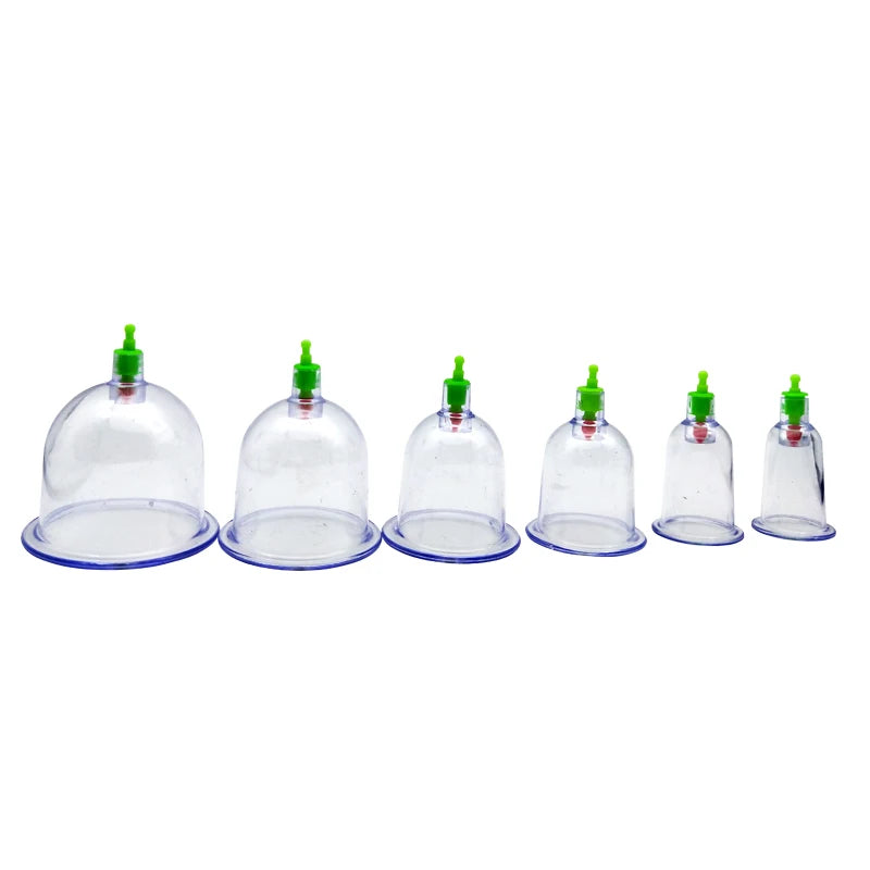 12/6Pcs Vacuum Cupping Sets Suction Cups Back Massage Body Cup Detox Massage Body Cups Ventosas Vacuum Cupping Massage Jars