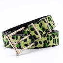 Female Belt Cummerbund Women Horsehair Belt With Leopard Pattern Rose Gold Metal Buckle Hot Sales Pu Belt Accessories For Women
