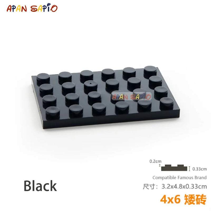 5pcs/lot DIY Blocks Building Bricks Thin 4X6 Educational Assemblage Construction Toys for Children Size Compatible With Brand