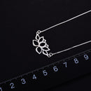 Lotus Fun Echter 925er Sterling Silber handgemachter feiner Schmuck Aushöhlen Lotus Halskette mit Anhänger Accessoires für Damen Collier