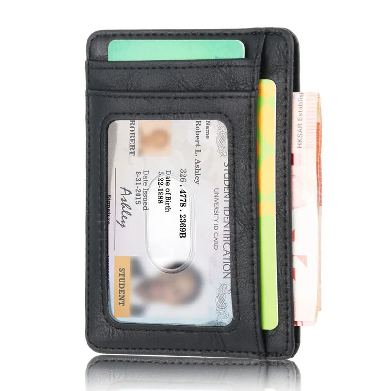 THINKTHENDO Slim RFID Blocking Leather Wallet Credit ID Card Holder Purse Money Case for Men Women 2020 Fashion Bag 11.5x8x0.5cm