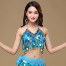 Sequin Halter Bra Top Belly Dance Boho Festival Top Clubbing Tribal Bra BH Top Bellydance Sequins Beaded Bra