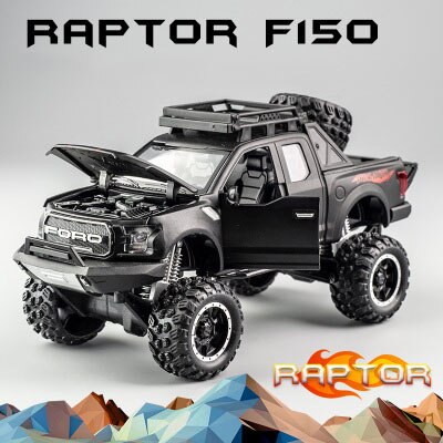 KIDAMI 1:32 Ford Raptor F150 Big Wheel Alloy Diecast Model Modified Off-Road Vehicle Collection Kids Toy Metal Car модель автомо