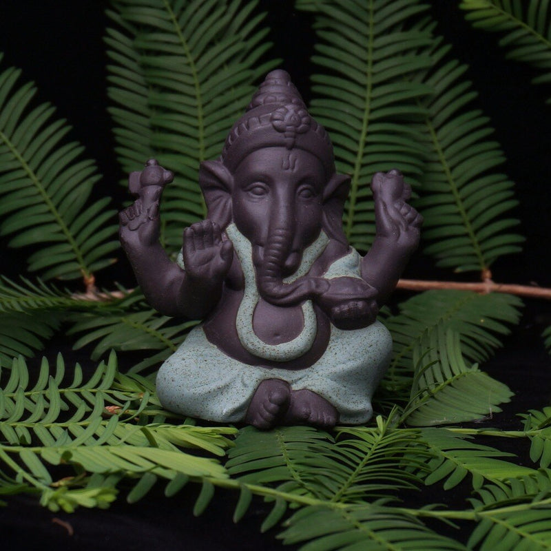 Ceramic Buddha Statues Purple sand Elephant God Figurines Home Decor Ganesha Mascot Decoration Flowerpot landscape Garden