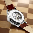 ORKINA Male Mechanical Hand-wind Skeleton Wristwatch Luminous Hands Watch for Men