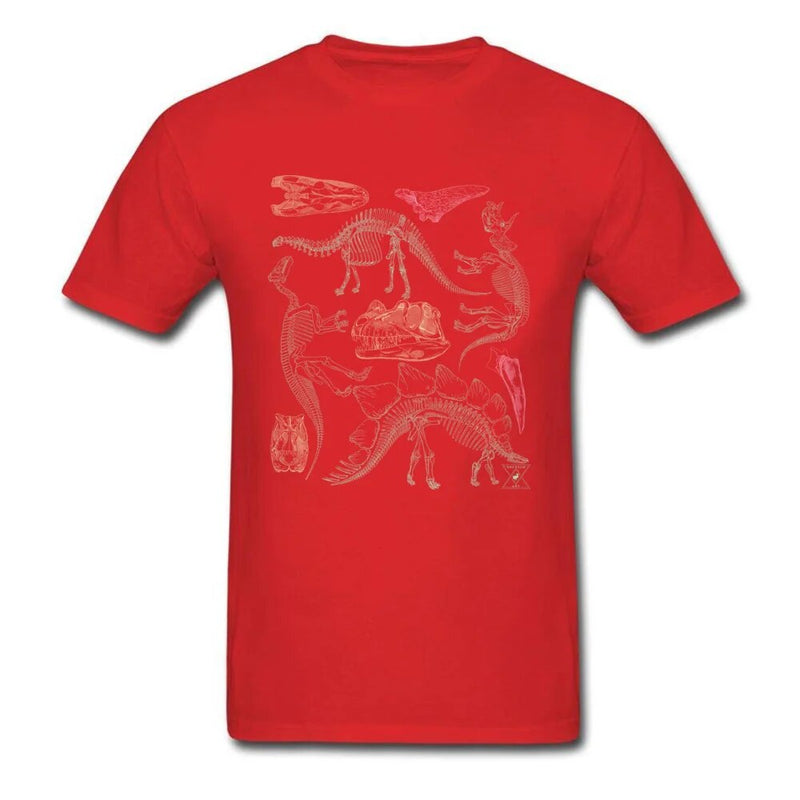 T-shirt Men Archeologists Tshirt Dinosaur T Shirt Skeleton Fossil Collection Tops Tees Graphic Clothes Funky Students Streetwear