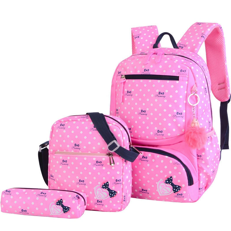 3pcs/set Printing School Bags Backpacks Schoolbag Fashion Kids Lovely Backpack For Children Girls School bag Student Mochila sac