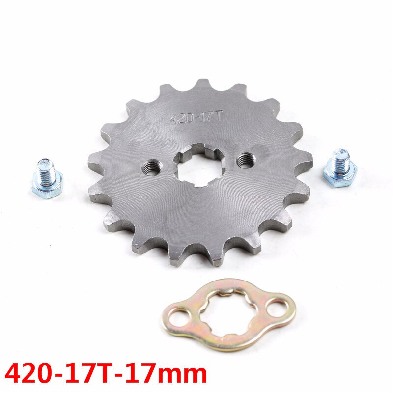 TDPRO 420 Chain 14T/15T/16T/17T 17MM Front Engine Sprocket Cog Fit Motorcycle ATV Gokart 50cc 70cc 90cc 110c 125cc Pit Dirt Bike