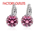 Fast Shipping Luxury Colorful Genuine 925 Sterling Silver Jewelry AAA Cubic Zirconia Hoop Earrings For Women Factory Price