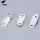 Myhomera 4-2Pcs 16mm Zinc Alloy Oval Wardrobe Rail Bracket Hanging Rod End Supports Closet Tube Pipe Brackets+Screw Wall Mounted