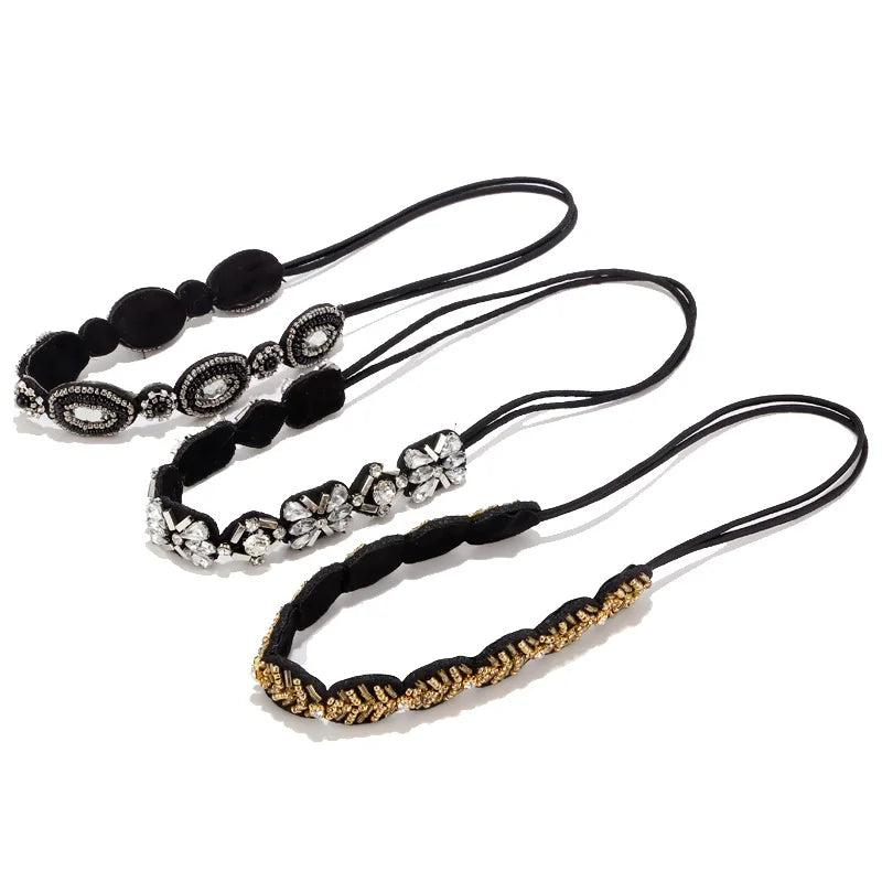 Luxury Handmade Rhinestone Beads Elastic Headbands For Women Good Quality Wedding Hair Accessories Bridal Hair Bands Headwear