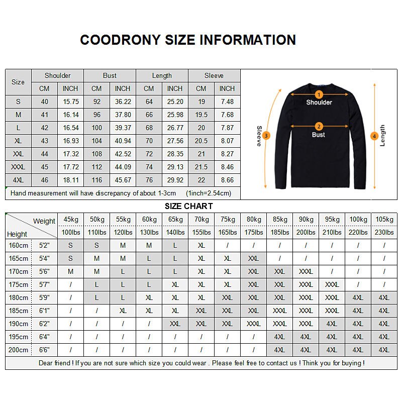 COODRONY Cotton T Shirt Men Short Sleeve T-Shirt Men Summer Social Business Casual Men&