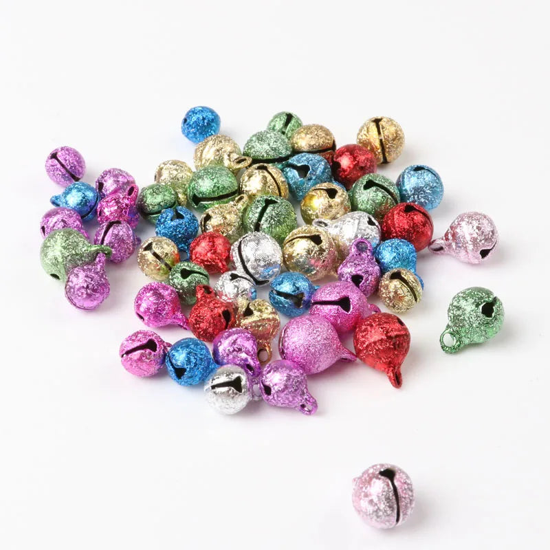 50pcs 6mm 8mm Jingle Bells Mix Plated Iron Loose Beads Small for Party Christmas Tree Ornamen Decoration Home Accessories