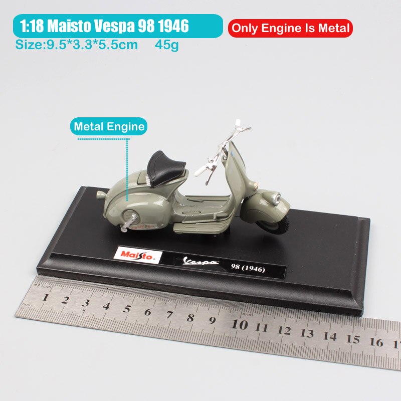 1:18 scale Piaggio Vespa Scooter 98 PK 125 GTR P150X 300 MP5 Primavera GTS motorcycle moto bike diecast vehicles toys model kids