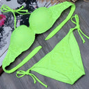 Melphieer 2024 White Mesh Bikini Sexy Monokini Swimwear Women's Underwired Bra Push Up Swimsuit Beach Bathing Suit Swimming Suit