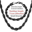 U7 Stainless Steel 9MM Twisted Rope Chain Necklace Set Wholesale Chain Necklace And Bracelet Men Jewelry Sets S840