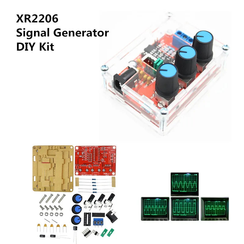 Function Signal Generator DIY Kit Sine/Triangle/Square Output 1Hz-1MHz Signal Generator Adjustable Frequency Amplitude XR2206