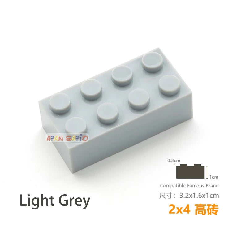 10pcs/lot DIY Blocks Building Bricks Thick 2X4 Educational Assemblage Construction Toys for Children Size Compatible With Brand