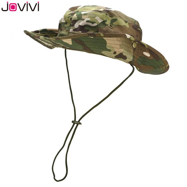 Jovivi Outdoor Boonie Hat Wide Brim Breathable Safari Fishing Hats UV Protection Foldable Military Hat Climbing Summer Hats Caps