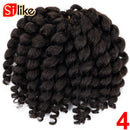 Silike 8inch Synthetic Ombre Jumpy Wand Curl Crochet Braids 22 Roots Jamaican Bounce Curl Crochet Hair Extension for Black Women
