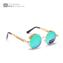 KDEAM Steampunk Sunglasses Men Round Sun Glasses Women Baroque Carved Legs All-matching Size With Box KDA372