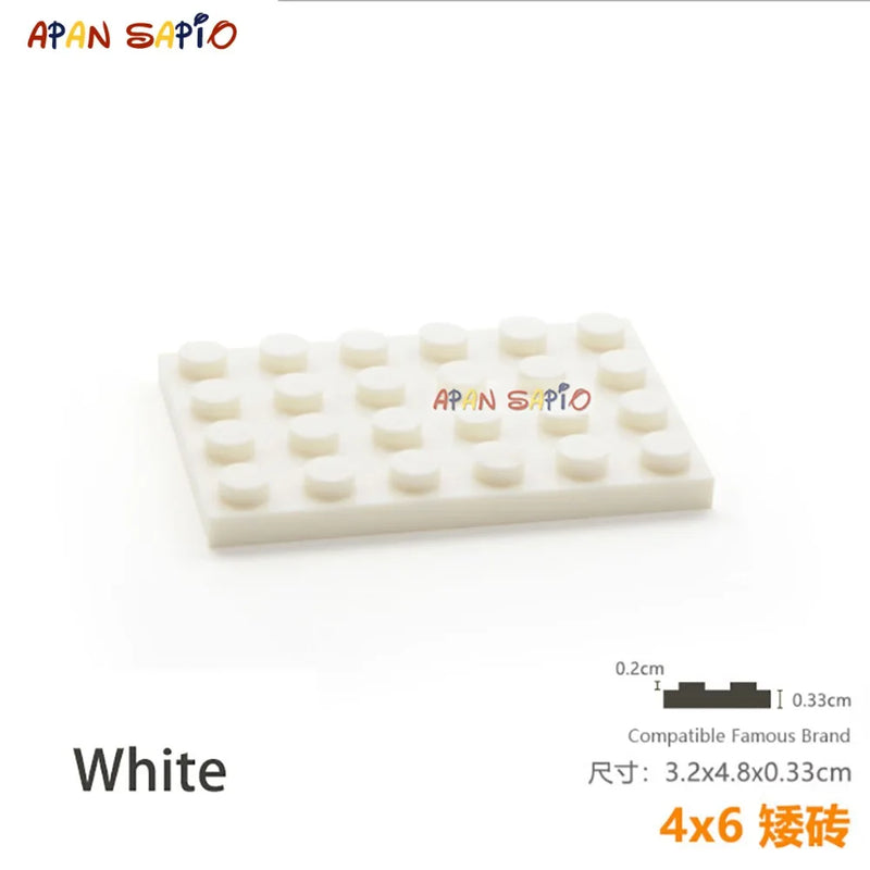 5pcs/lot DIY Blocks Building Bricks Thin 4X6 Educational Assemblage Construction Toys for Children Size Compatible With Brand