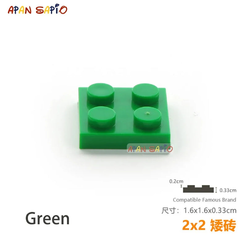 30pcs/lot DIY Blocks Building Bricks Thin 2X2 Educational Assemblage Construction Toys for Children Size Compatible With 3022