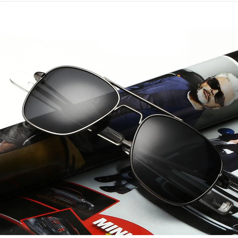 American Polarized Sunglasses Air Force Military Pilot Bayonet Temples Wire Spatula Men's Classic Retro UV400