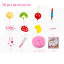 75Pcs DIY Pretend Play Fruit Cutting Birthday Cake Cream Tea Set Kitchen Food Toys Early Education Girls Children Cookware