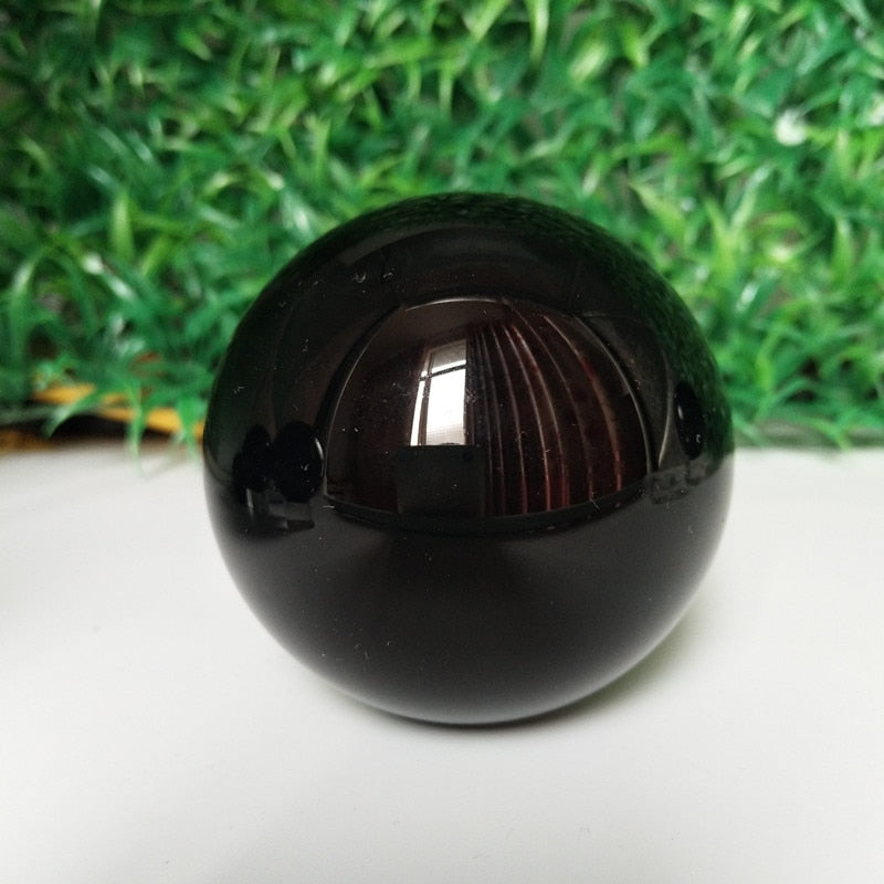 Natural Obsidian Crystal Ball Stone Sphere Home Room Decoration Diviner Circular Wedding Photography Healing Crystals