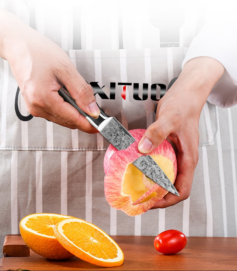 XITUO  stainless steel  kitchen knives Japanese Damascus Pattern chef knife sets Cleaver Paring Santoku Slicing utility tool