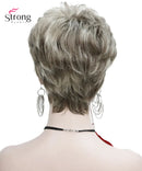 Lady Women Short Wave Synthetic Wig Blonde with Highlights Full wigs Color For choose