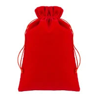 1pcs Big Velvet Drawstring Pouch Bags 20x30cm(8"x12") Jewelry Wedding Holiday New Year Christmas Party Makeup Gift Bag Black Red