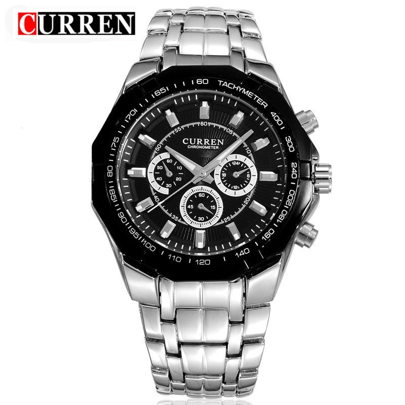 Top Brand Luxury Watch CURREN Casual Military Quartz Sports Wristwatch Full Steel Waterproof Men&