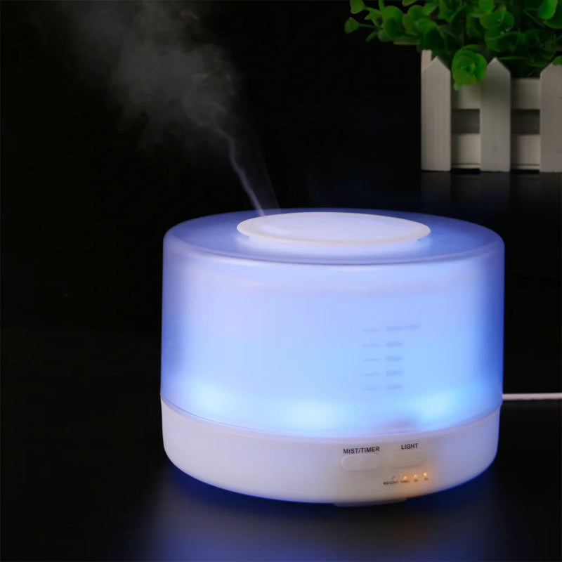 500ML Home Ultrasonic Air Humidifier Remote Control 7 Changing Colors LED Ultra-Quite Aroma Essential Oil Diffuser