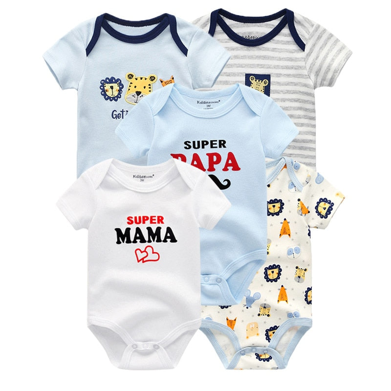 5PCS/Lot Newborn 100%Cotton Unicorn 0-12M Baby Boys Clothes Bodysuits Girls Clothing Baby Girls Clothes Roupas de bebe