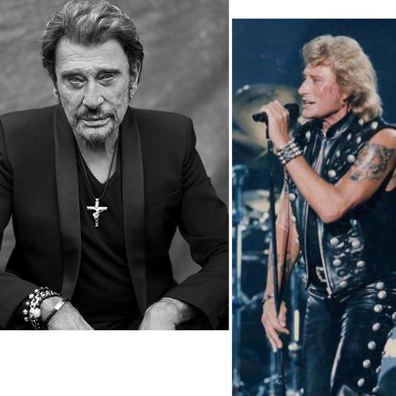 Johnny Hallyday Photo Punk Rock Wide Rings Signet for Men Males Finger Jewelry Stainless Steel Hip Hop