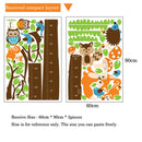 Cartoon Animals Squirrel Height Scale Tree Height Measure Wall Sticker For Kids Rooms Growth Chart Nursery Room Decor Wall Art