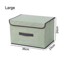 Cotton Linen Storage Box With Cap 2 Size Clothes Socks Toy Snacks Sundries Organizer Set Fabric Boxes Cosmetics Household