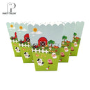 Popcorn Box for Kids Children Farm Animals Theme Birthday Party Baby Shower Party Decoration Party Supplies 24pcs/lot