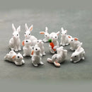 1 Pcs 12 Style Cute Rabbit Easter Decoration Miniature Hare Animal Figurine Resin Craft Mini Bunny Garden Ornament