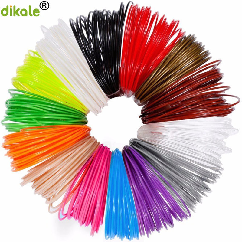 Dikale 3D Printing Material 3m x 12 colors 3D Pen Filament PLA 1.75mm Plastic Refill For 3D Impresora Drawing Printer Pen Pencil