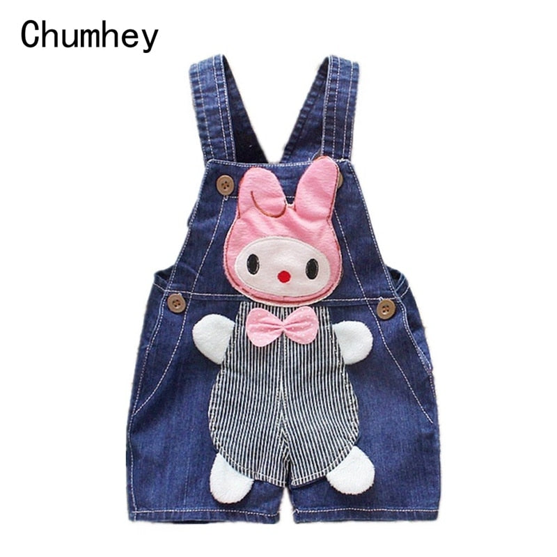 1 2 3T Baby Clothing Boys Girls Jeans Overalls Shorts Toddler Infant Denim Rompers Cute Cartoon Bebe Pants Summer Bib Clothes