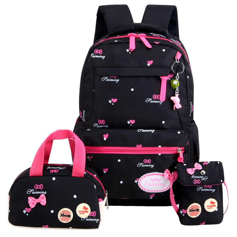 3pcs/set Printing School Bags Backpacks Schoolbag Fashion Kids Lovely Backpack For Children Girls School bag Student Mochila sac