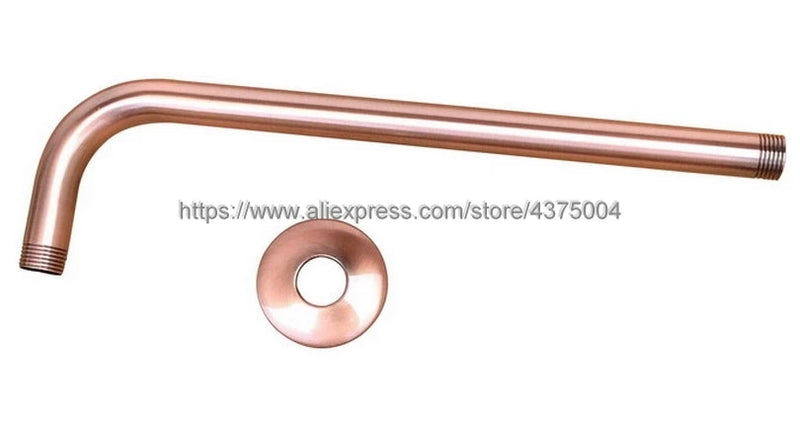 Antique Red Copper Round 8" Rainfall Shower Head, Extension Pipe Wall Arm Shower Arm Bathroom Accessory (Standard 1/2") Nsh100