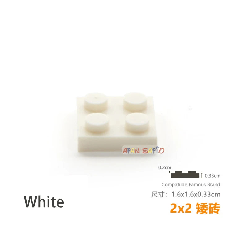 30pcs/lot DIY Blocks Building Bricks Thin 2X2 Educational Assemblage Construction Toys for Children Size Compatible With 3022