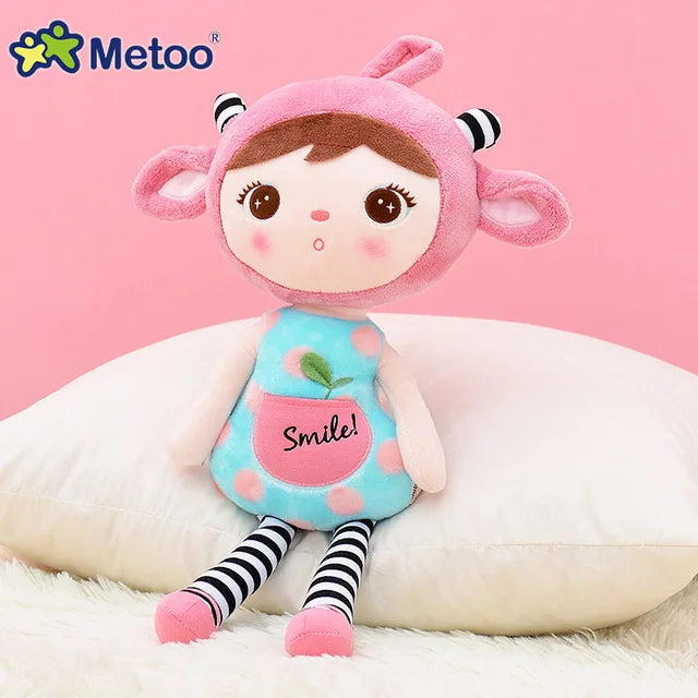 Metoo Doll Cute Cartoon Girls Baby Soft Plush Stuffed Toys Kawaii Sweet Animals For Kid Children Christmas Birthday Gift