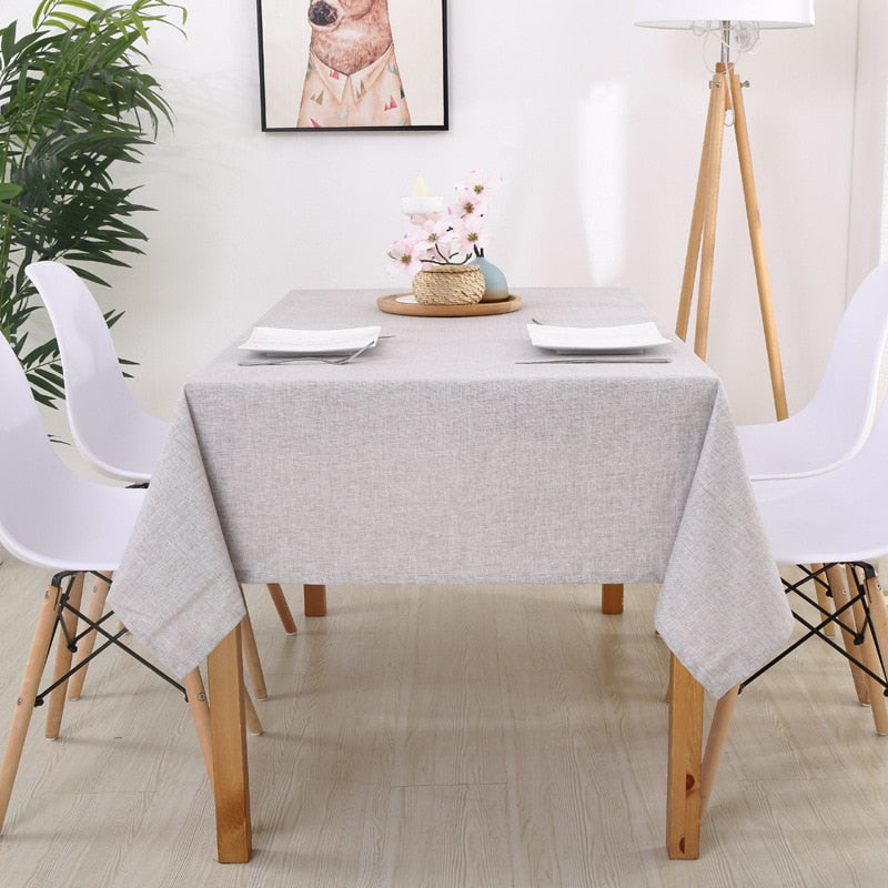 Decorative Table Cloth Rectangular Tablecloths Dining Table Cover Solid Color Cotton Linen Tablecloth Dining Table Cover