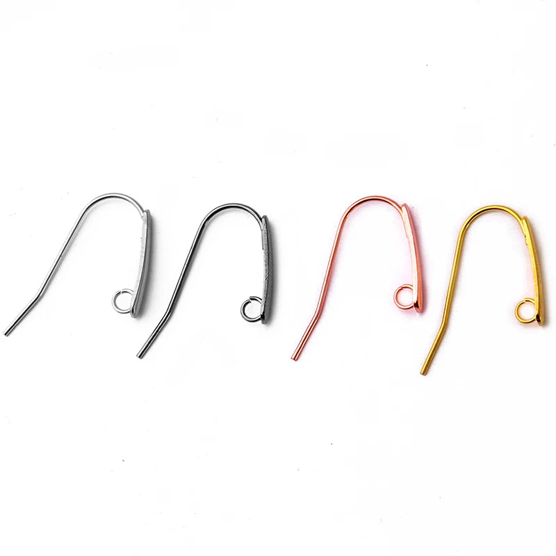 20pcs Stainless Steel Earring 4 Colors 12*24MM Simple Ear Hook Wires Women DIY Jewelry Making Findings&Components Accessories