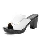 GKTINOO Women Slipper's 2023 Ladies Summer Slippers Genuine Leather Shoes Women High Heels Fashion Summer Shoes